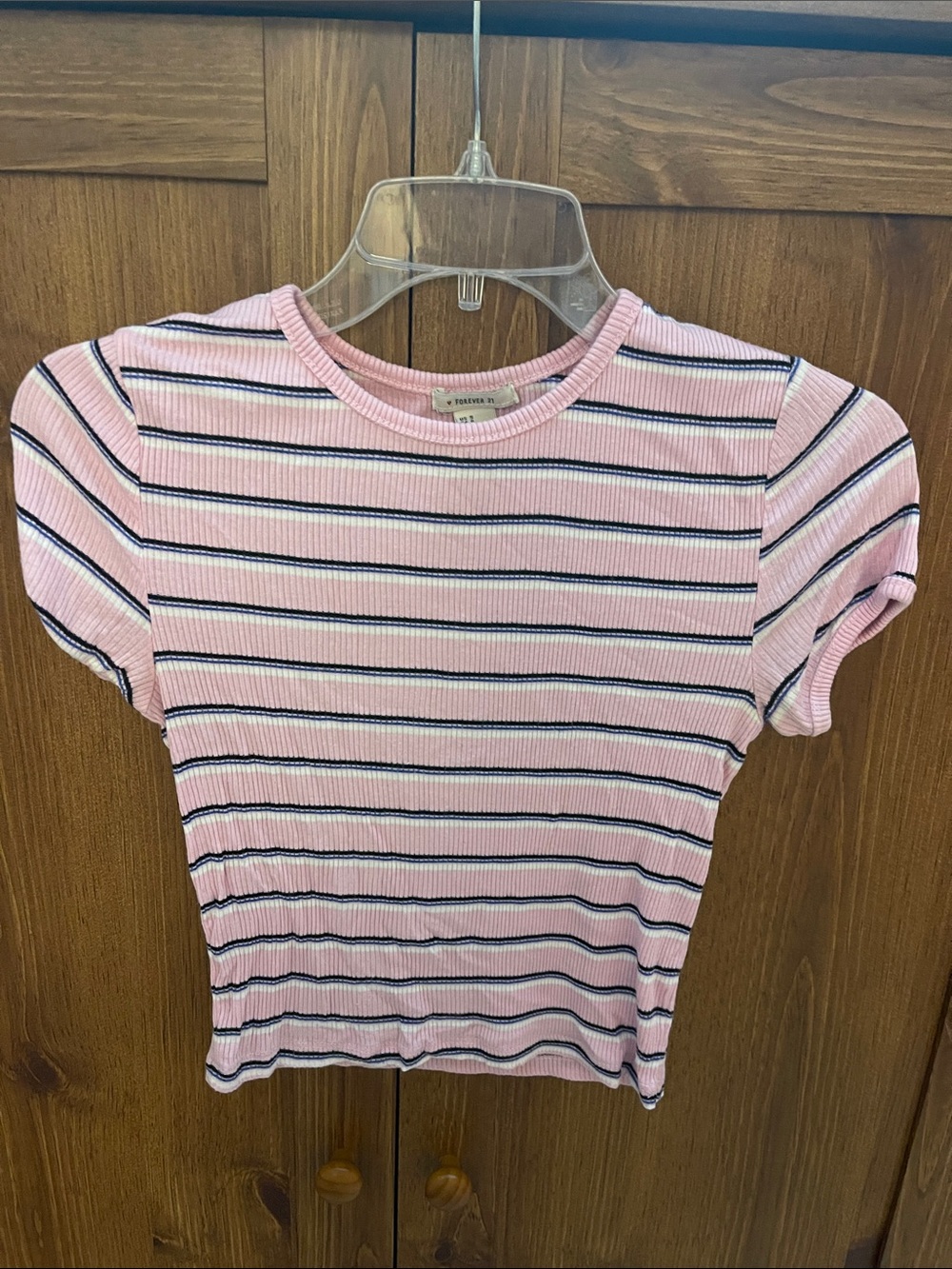 Girls' Pink Striped Rib Knit Tee - Kids Shirts & Tops